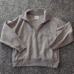 Abercrombie & Fitch Women's Taupe Zip-Up Sweater